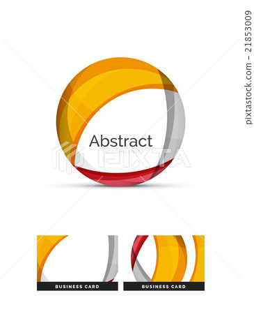Circle logo. Transparent overlapping swirl shapes 21853009