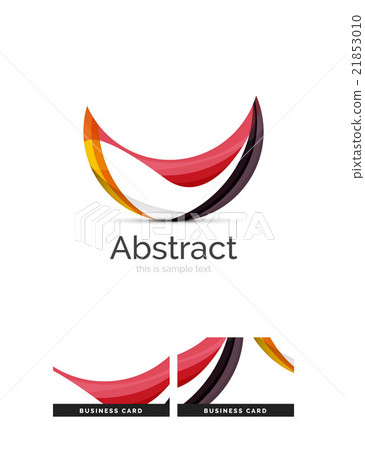 Circle logo. Transparent overlapping swirl shapes 21853010