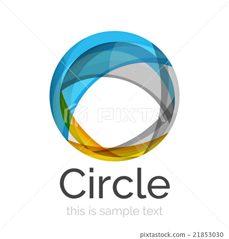 Circle logo. Transparent overlapping swirl shapes 21853030