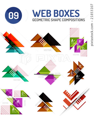 Set of web internet boxes with buttons and sample - Stock Illustration ...