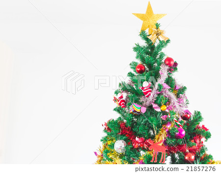 Christmas tree with colorful ornaments Christmas tree with colorful ornaments 21857276