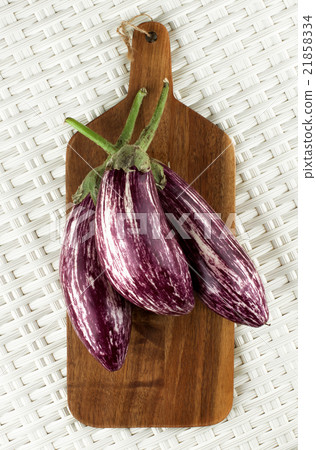 Raw Striped Aubergines Raw Striped Aubergines 21858334