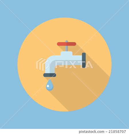 Water tap flat icon - Stock Illustration [21858707] - PIXTA