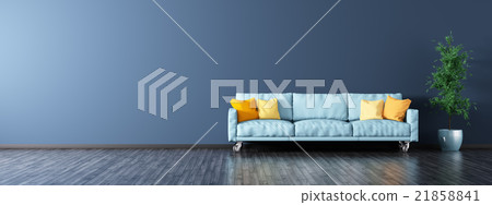 Interior of living room with sofa panorama 3d 21858841