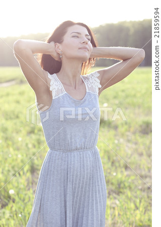 Beautiful girl dress summer resting enjoying idea 21859594
