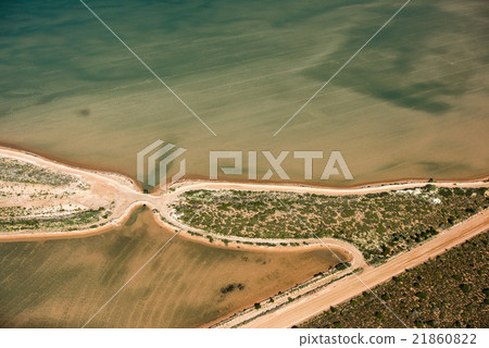 Saline aerial view in shark bay Australia Saline aerial view in shark bay Australia 21860822