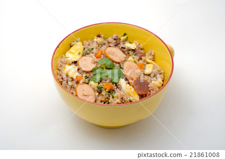 Fried rice with sausage and vegetables Fried rice with sausage and vegetables 21861008