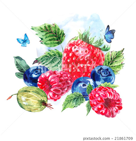 Natural watercolor eco food illustration Natural watercolor eco food illustration 21861709