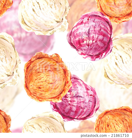 Tropical Food Seamless Pattern with Balls of Ice 21861710