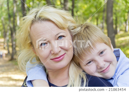 Portrait of mother and son 21863454