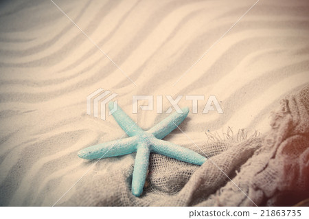 starfish and fishnet on the sand starfish and fishnet on the sand 21863735