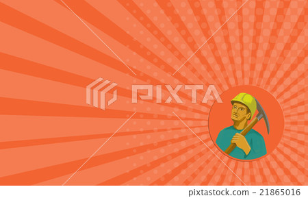 Business card Coal Miner Pick Axe Watercolor 21865016