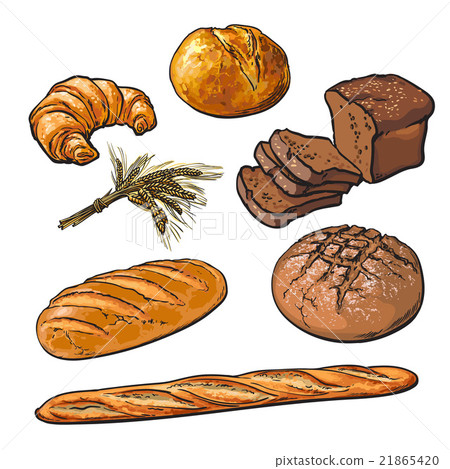 Fresh pastries, crisp bread isolated Fresh pastries, crisp bread isolated 21865420