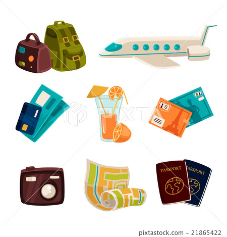set of elements about tourism and vacation set of elements about tourism and vacation 21865422