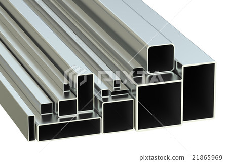 steel square tubes concept, rolled metal 21865969