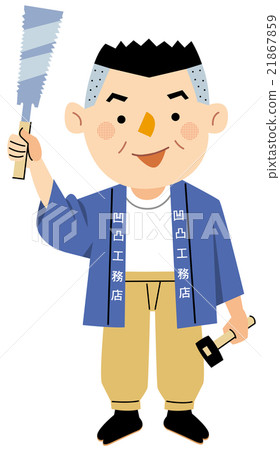 勞動人民各種職業 木匠 插圖素材 圖庫