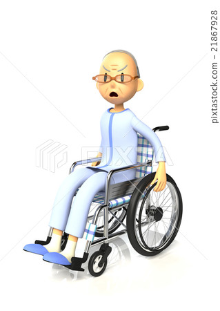 An old man using a wheelchair 21867928