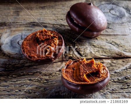 Cookies on the wooden background 21868169