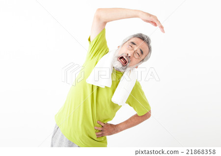 Senior men with hard exercise Senior men with hard exercise 21868358