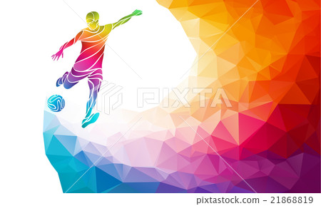 Creative silhouette of soccer player. Football Creative silhouette of soccer player. Football 21868819