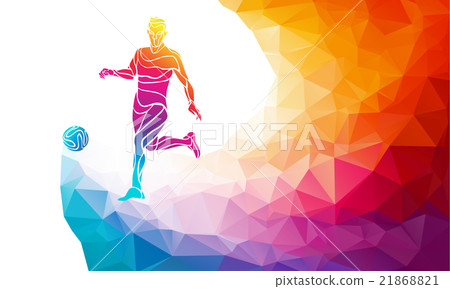 Creative silhouette of soccer player. Football Creative silhouette of soccer player. Football 21868821