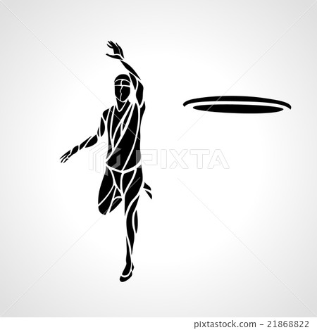 Silhouette of flying disc player Silhouette of flying disc player 21868822