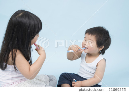 Sister brother and smile with a smile 21869255