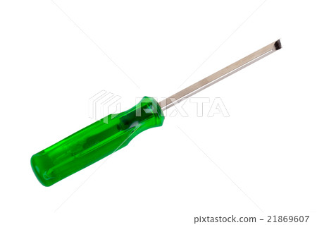 green screwdriver isolated on white background green screwdriver isolated on white background 21869607