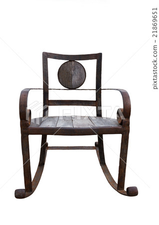 Old iron chair on white background Old iron chair on white background 21869651