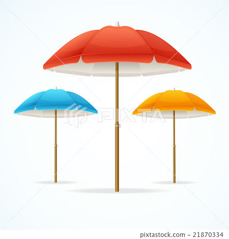 Beach Umbrella Set. Vector 21870334