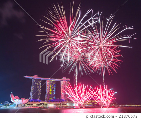 Singapore national day fireworks celebration Singapore national day fireworks celebration 21870572