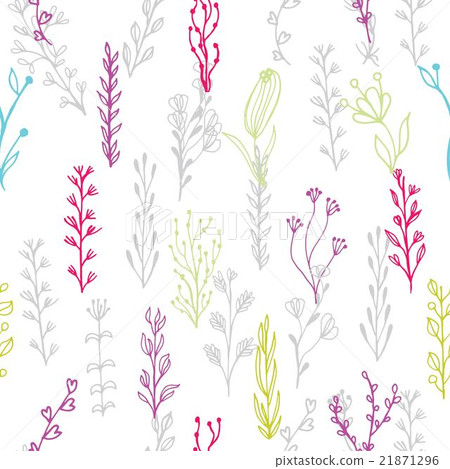 floral seamless pattern with branches and flowers - Stock Illustration ...