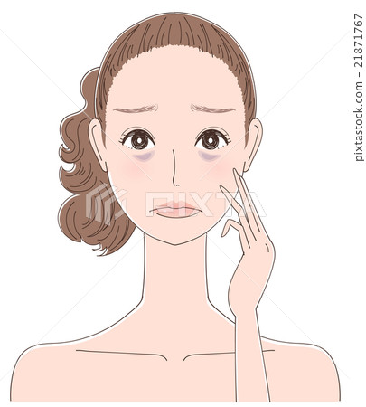 一名患有黑眼圈的女性的插圖 21871767