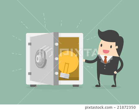 Businessman and Idea In Safe. 21872350