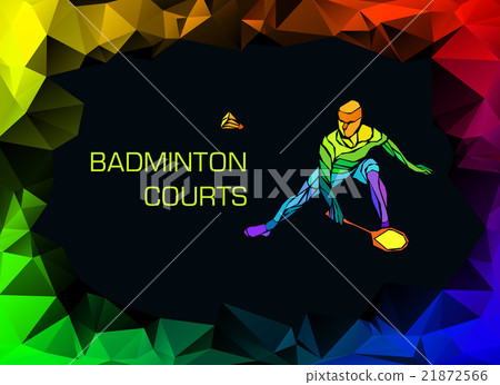 Sports poster with abstract badminton player 21872566