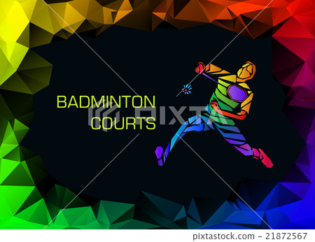 Sports poster with abstract badminton player 21872567