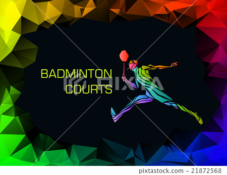 Sports poster with abstract badminton player Sports poster with abstract badminton player 21872568