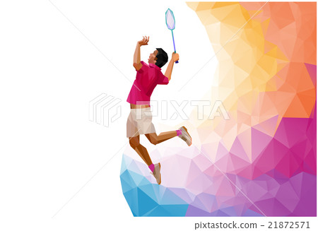 Polygonal professional badminton player 21872571