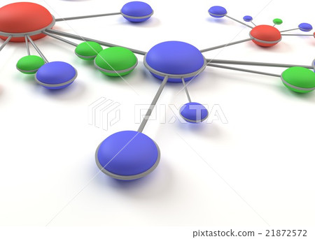 Abstract network circles cell 3D 21872572