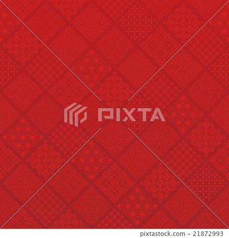 Background with Japanese style traditional patterns and squares arranged 21872993