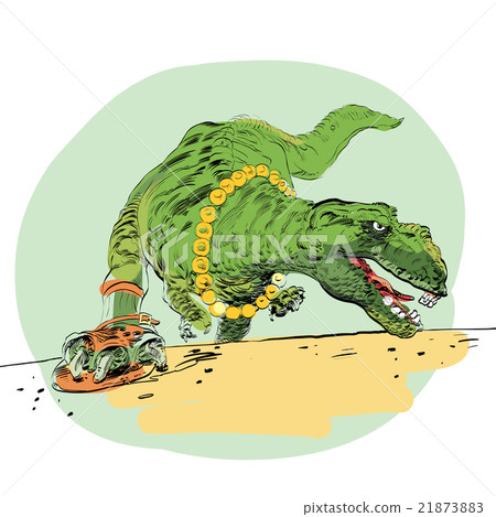 The evolution of men Tyrannosaurus dinosaur 21873883