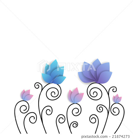 Flower Colorful Thin Line Volume Isolated 21874273