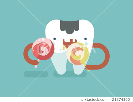 Tooth is eating sweets so decay tooth Tooth is eating sweets so decay tooth 21874390