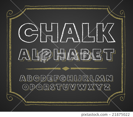 Hand drawn alphabet on chalkboard 21875022