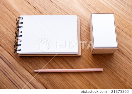 Notebook with business card in box Notebook with business card in box 21875893