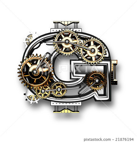 g isolated metal letter with gears on white g isolated metal letter with gears on white 21876194