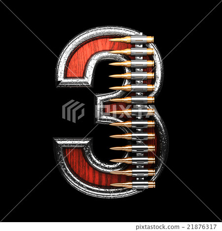 3 military letter. 3D illustration 3 military letter. 3D illustration 21876317