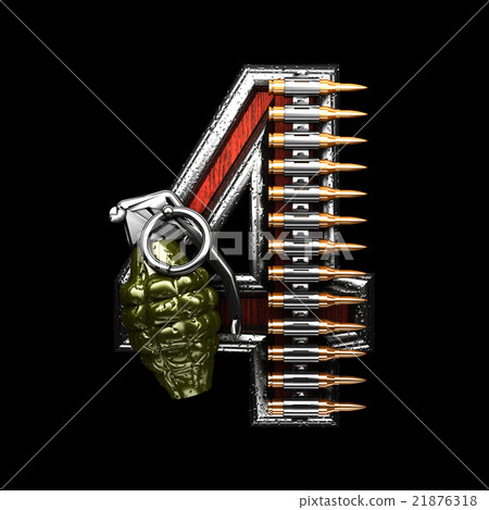 4 military letter. 3D illustration 4 military letter. 3D illustration 21876318