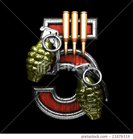 5 military letter. 3D illustration 5 military letter. 3D illustration 21876319