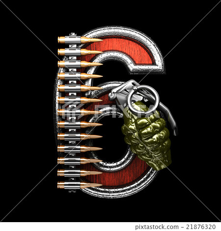 6 military letter. 3D illustration 21876320